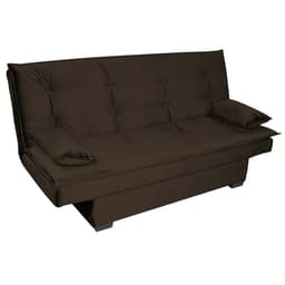 Sofá-Cama 3 Lugares Esmeralda Veludo Marrom