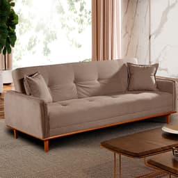 Sofá-Cama Casal 3 Lugares Dacar Linho Avelã 207 cm