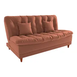 Sofá-Cama Casal 3 Lugares Duda Veludo Cobre