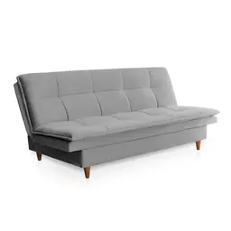 Sofá-Cama Casal 3 Lugares Mirage Veludo Cinza