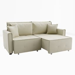 Sofá-Cama Casal 3 Lugares Onix Veludo Capuccino 220 cm
