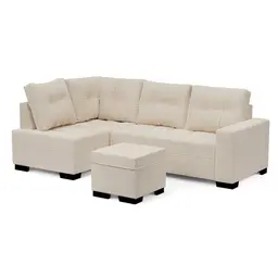 Sofá de Canto 6 Lugares Gávea Suede Bege