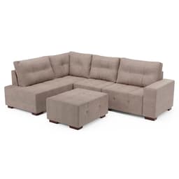 Sofá de Canto 8 Lugares Ipanema Suede Bege