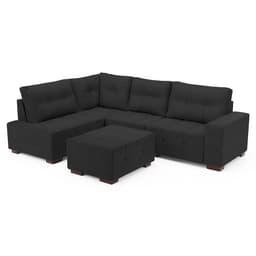 Sofá de Canto 8 Lugares Ipanema Suede Cinza Escuro