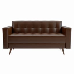 Sofá para Escritório e Recepção 3 Lugares Vitrola Revestimento Sintético Café