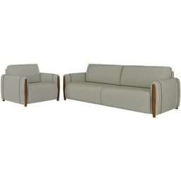Kit Sofa 223 cm E Poltrona Decorativa Encanto Linho TCE 1026 Moll