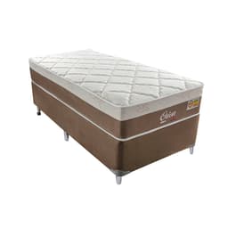 Cama Box Solteiro Orion II com Colchão Solteiro Molas Ensacadas Marrom e Bege