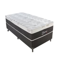 Cama Box Solteiro Pegasus com Colchão Solteiro Molas Ensacadas Cinza e Branca