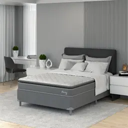 Cama Box com Colchão Casal Classic com Espuma D40 (66x138x188) Cinza
