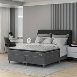 Cama Box com Colchão Queen Classic com Espuma D40 (66x158x198) Cinza