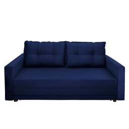 Sofá-Cama Casal 3 Lugares Trancoso Suede Azul