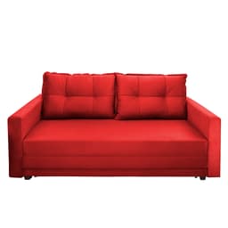 Sofá-Cama Casal 3 Lugares Trancoso Suede Liso Vermelho