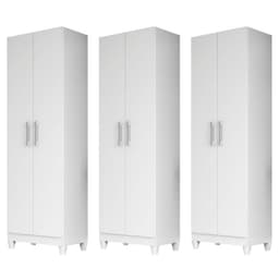 Kit 3 Armários Organizadores Multiuso Íris 2 Portas Branco - Moval