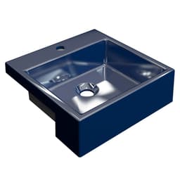 Cuba Pia Semi Encaixe para Banheiro Quadrada Kuad 355 C08 Azul Escuro - Mpozenato