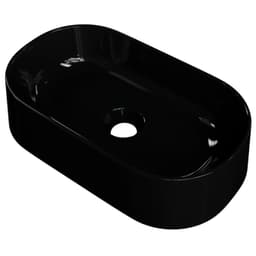 Cuba Pia de Apoio Para Banheiro Oval 43cm Hera C08 Preto - Mpozenato