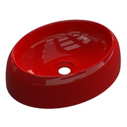 Cuba Pia de Apoio para Banheiro Oval Capri OV39W C08 Vermelho - Mpozenato