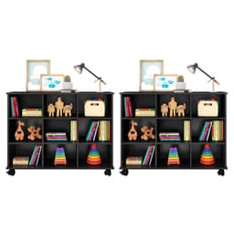 Kit 2 Nichos Organizadores Multifuncionais com Rodízios Toys Q01 Preto - Mpozenato