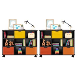 Kit 2 Nichos Organizadores com Rodízios Toys 3 Q01 Gavetas Preto/Colorido - Mpozenato