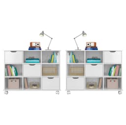 Kit 2 Nichos Organizadores com Rodízios Toys Q01 3 Gavetas Branco - Mpozenato