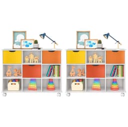 Kit 2 Nichos Organizadores com Rodízios Toys Q01 3 Gavetas Branco/Colorido - Mpozenato