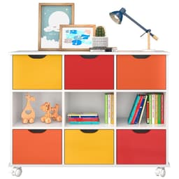 Nicho Organizador Multifuncional com Rodízios Toys Q01 6 Gavetas Branco/Colorido - Mpozenato