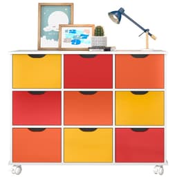 Nicho Organizador Multifuncional com Rodízios Toys Q01 9 Gavetas Branco/Colorido - Mpozenato