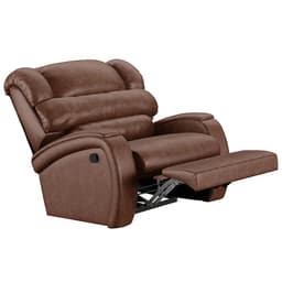 Poltrona do Papai Reclinável Kalie Manual Gatilho FH9 PU Marrom Brilho - Mpozenato