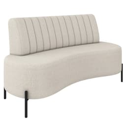 Sofá 2 Lugares 135cm Pés Aço Preto Tamar K04 Bouclê Areia - Mpozenato