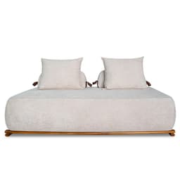 Sofá 2 Lugares 160cm Ilha Base Madeira Viero S06 Boucle Bege - Mpozenato