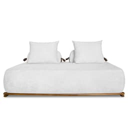 Sofá 2 Lugares 160cm Ilha Base Madeira Viero S06 Boucle Branco - Mpozenato