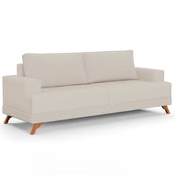 Sofá 2 Lugares 160cm Living Pés Curvos Santi D05 Linho Bege - Mpozenato
