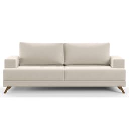 Sofá 2 Lugares 160cm Living Pés Curvos Santi D05 Suede Bege - Mpozenato
