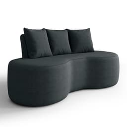 Sofá 2 Lugares 160cm Orgânico Viana B10 Bouclê Grafite - Mpozenato