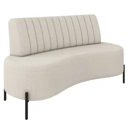 Sofá 2 Lugares 160cm Pés Aço Preto Tamar Z08 Boucle Areia - Mpozenato