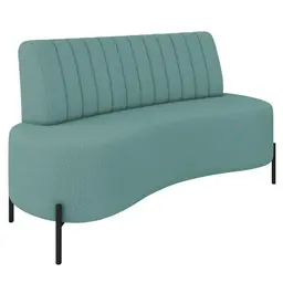 Sofá 2 Lugares 160cm Pés Aço Preto Tamar Z08 Boucle Azul - Mpozenato