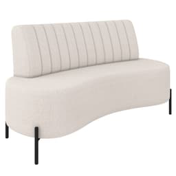 Sofá 2 Lugares 160cm Pés Aço Preto Tamar Z08 Boucle Bege - Mpozenato