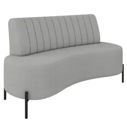 Sofá 2 Lugares 160cm Pés Aço Preto Tamar Z08 Boucle Cinza - Mpozenato