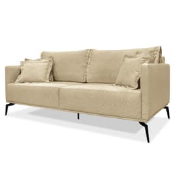 Sofá 2 Lugares 160cm Pés de Metal Vecchia S06 Linho Dourado - Mpozenato