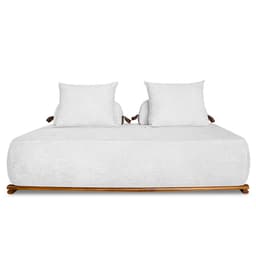 Sofá 2 Lugares 180cm Ilha Base Madeira Viero S06 Boucle Branco - Mpozenato