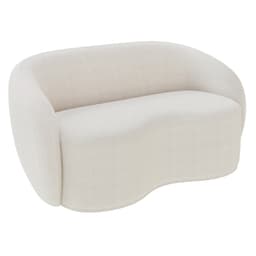 Sofá 2 Lugares Living Orgânico Sala de Estar 160cm Garbin K04 Bouclê Bege - Mpozenato