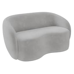 Sofá 2 Lugares Living Orgânico Sala de Estar 160cm Garbin K04 Veludo Cinza - Mpozenato