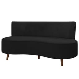 Sofá 2 Lugares para Sala Living 135cm Pés Palito Korah K04 Veludo Preto - Mpozenato