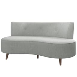 Sofá 2 Lugares para Sala Living 135cm Pés Palito Korah Z08 Linho Cinza - Mpozenato
