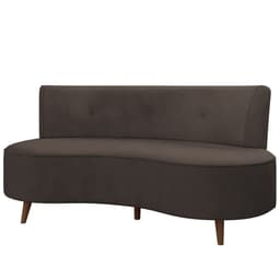 Sofá 2 Lugares para Sala Living 135cm Pés Palito Korah Z08 Veludo Marrom - Mpozenato