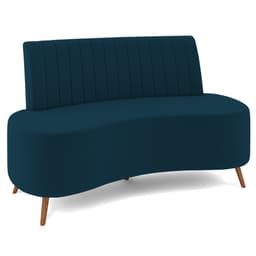 Sofá 2 Lugares para Sala Living 135cm Pés Palito Tamar Z08 Veludo Azul - Mpozenato