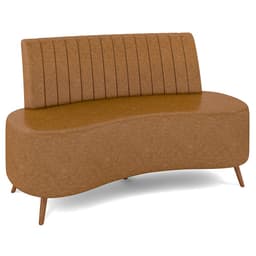 Sofá 2 Lugares para Sala Living 160cm Pés Palito Tamar Z08 Sintético Caramelo - Mpozenato