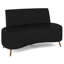 Sofá 2 Lugares para Sala Living 160cm Pés Palito Tamar Z08 Sintético Preto - Mpozenato