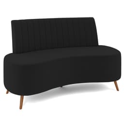 Sofá 2 Lugares para Sala Living 160cm Pés Palito Tamar Z08 Veludo Preto - Mpozenato