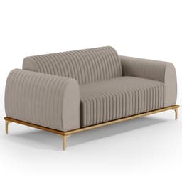 Sofá 210cm 3 Lugares Base Gold Molino D06 Linho C-370 Bege - Mpozenato