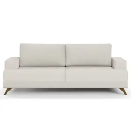 Sofá 3 Lugares 180cm Living Pés Curvos Santi D05 Linho Cru - Mpozenato